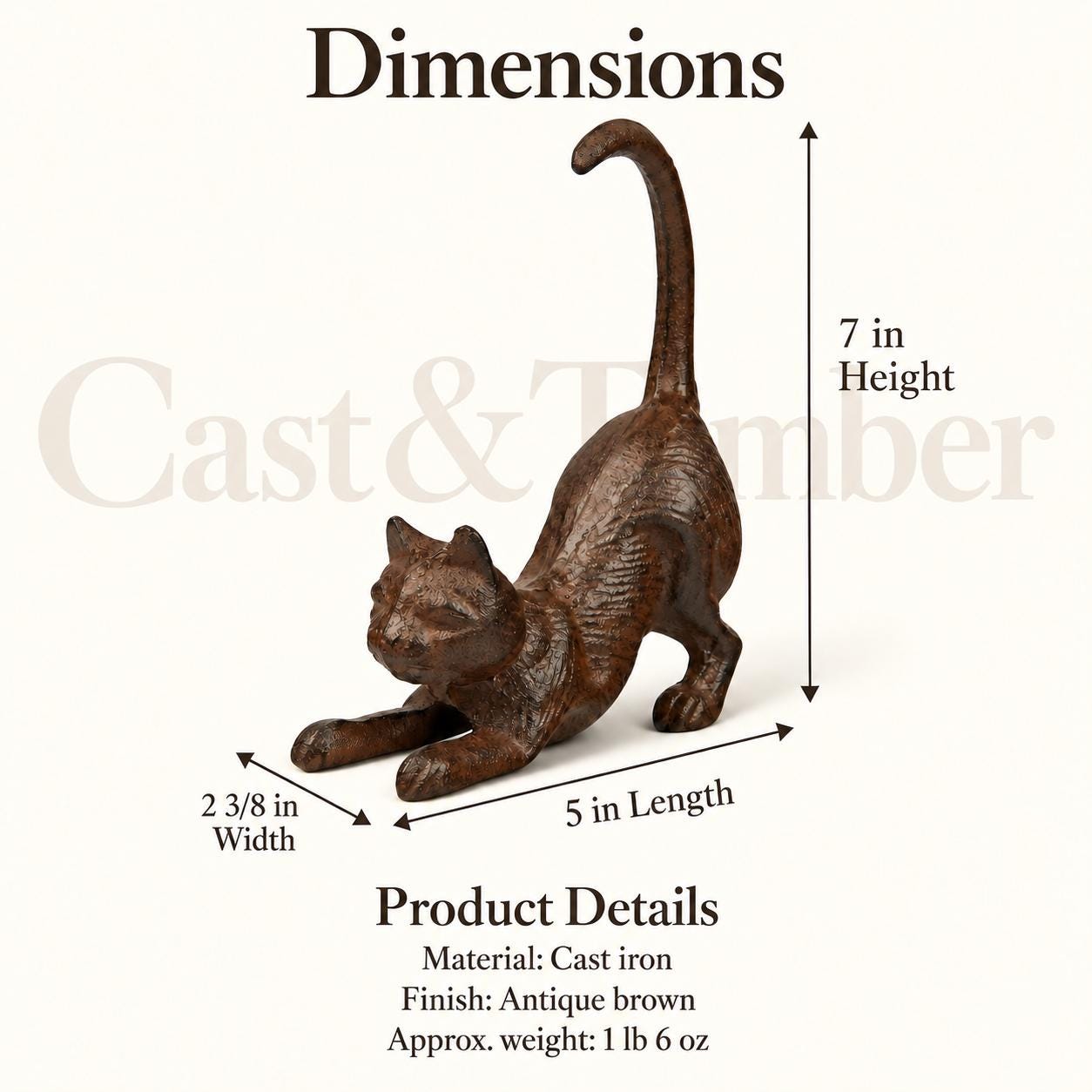 Cast Iron Cat Figurine