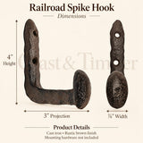 Cast Iron Railroad Spike Wall Hook