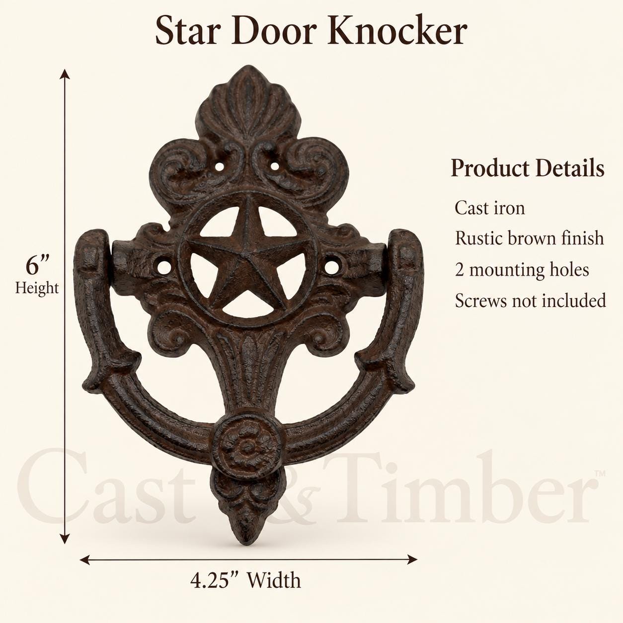 Cast Iron Star Door Knocker