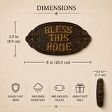 Bless This Home Cast Iron Wall Plaque