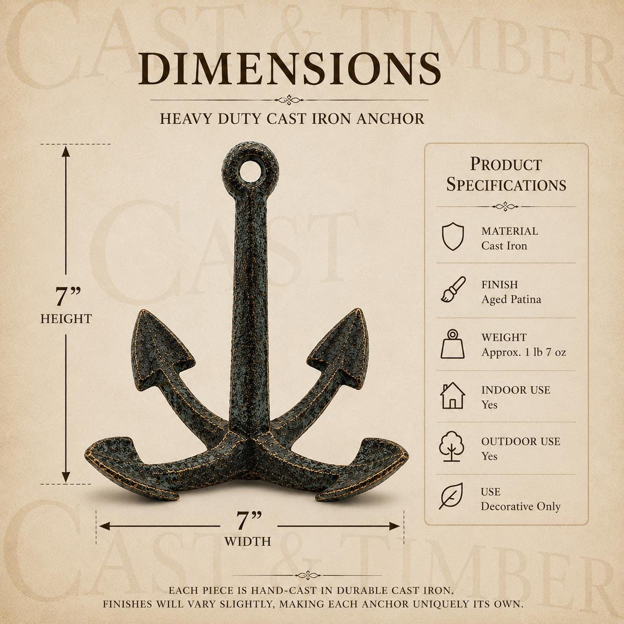 Cast Iron Anchor Shelf Sitter