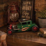 Distressed Green Tin Hot Rod Sculpture