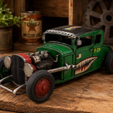 Distressed Green Tin Hot Rod Sculpture
