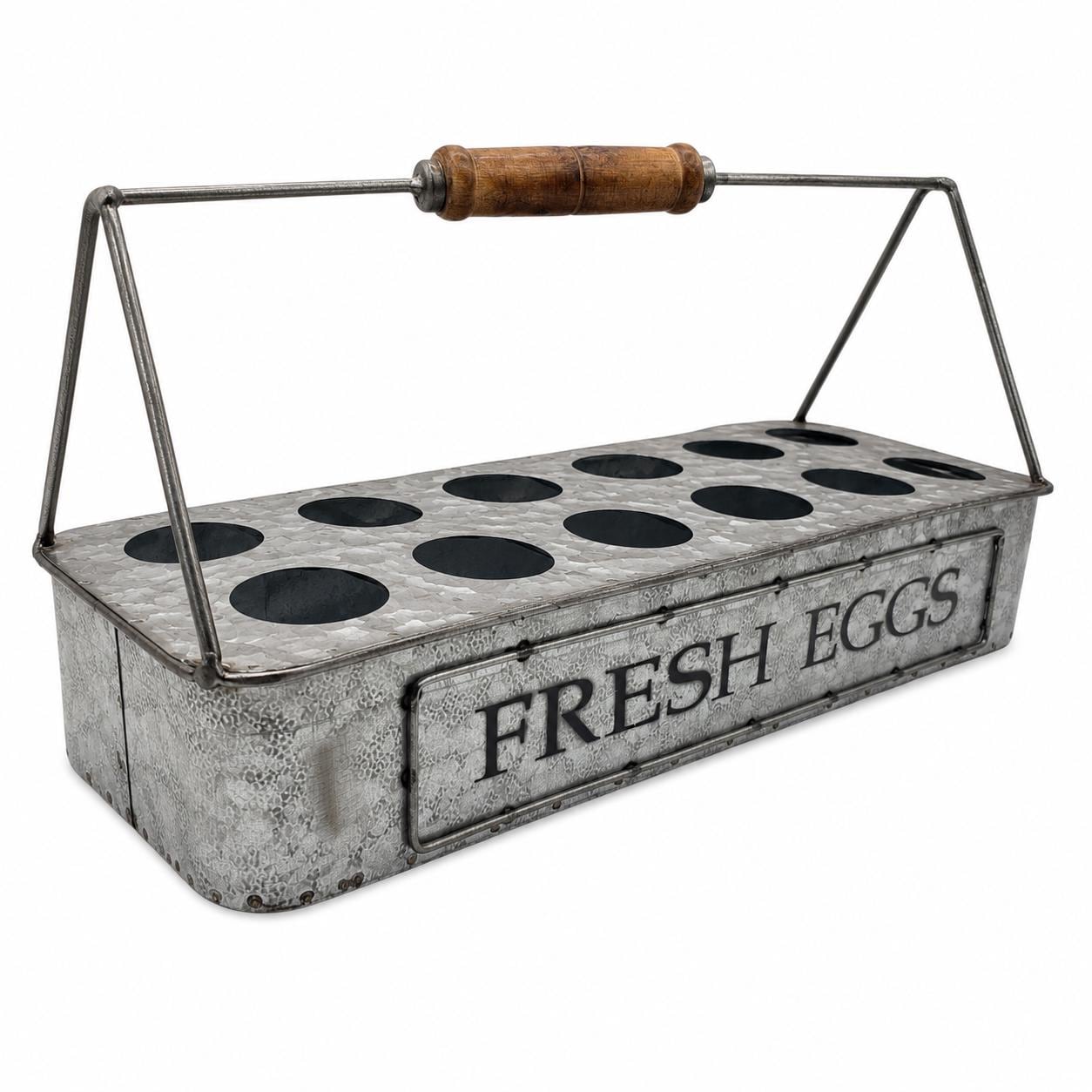 Galvanized Farmhouse Egg Caddy