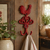 Cast Iron Rooster Double Wall Hook