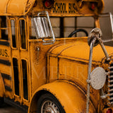 Distressed Tin School Bus Sculpture