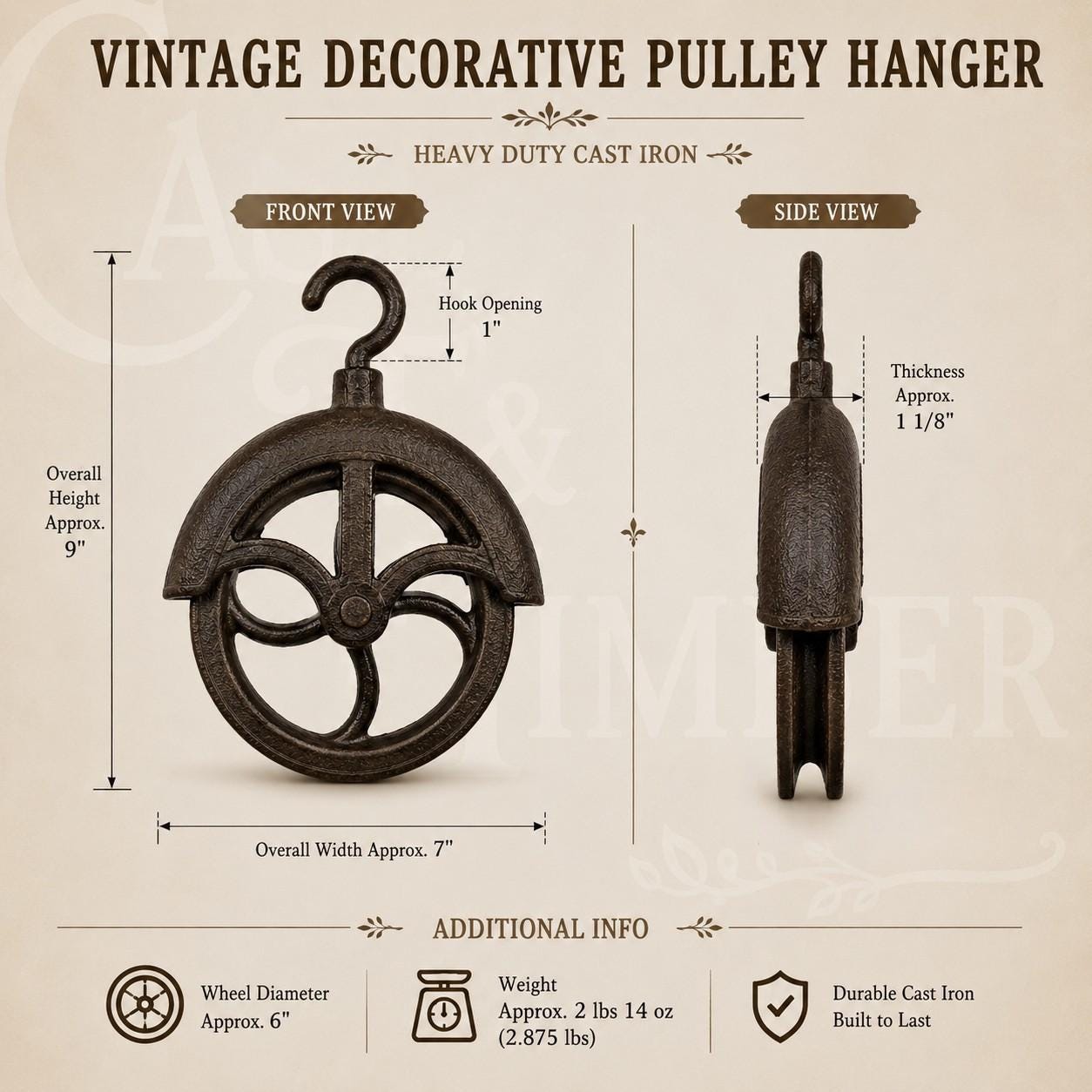 Rustic Cast Iron Barn Pulley