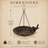 Cast Iron Hanging Bird Bath Feeder, Rustic Garden Decor, Cottage Garden Accent, image 2