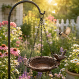 Cast Iron Hanging Bird Bath Feeder, Rustic Garden Decor, Cottage Garden Accent, image 4