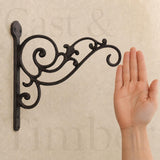 Victorian Cast Iron Plant Hanger, Distressed Dark Brown 10-Inch Wall Bracket, image 3