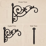 Victorian Cast Iron Plant Hanger, Distressed Dark Brown 10-Inch Wall Bracket, image 4
