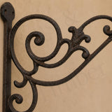 Victorian Cast Iron Plant Hanger, Distressed Dark Brown 10-Inch Wall Bracket, image 10