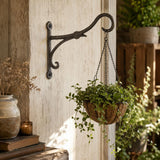Rustic Cast Iron Plant Hanger, Double Scroll Wall Bracket, Hanging Basket Hook, Farmhouse Porch and Garden Decor
