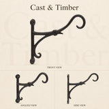 Rustic Cast Iron Plant Hanger, Double Scroll Wall Bracket, Hanging Basket Hook, Farmhouse Porch and Garden Decor, image 3