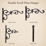 Rustic Cast Iron Plant Hanger, Double Scroll Wall Bracket, Hanging Basket Hook, Farmhouse Garden Decor, image 3