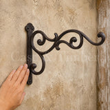 Rustic Cast Iron Plant Hanger, Double Scroll Wall Bracket, Hanging Basket Hook, Farmhouse Garden Decor, image 4