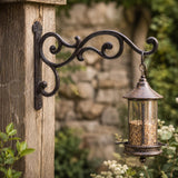 Rustic Cast Iron Plant Hanger, Double Scroll Wall Bracket, Hanging Basket Hook, Farmhouse Garden Decor, image 8