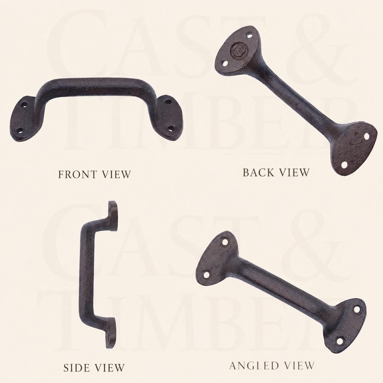 Rustic Farmhouse Cast Iron Door Handle, 6 Inch Barn Gate Pull, Shed Door Cabinet Handle, Antique Style Brown Hardware, image 3