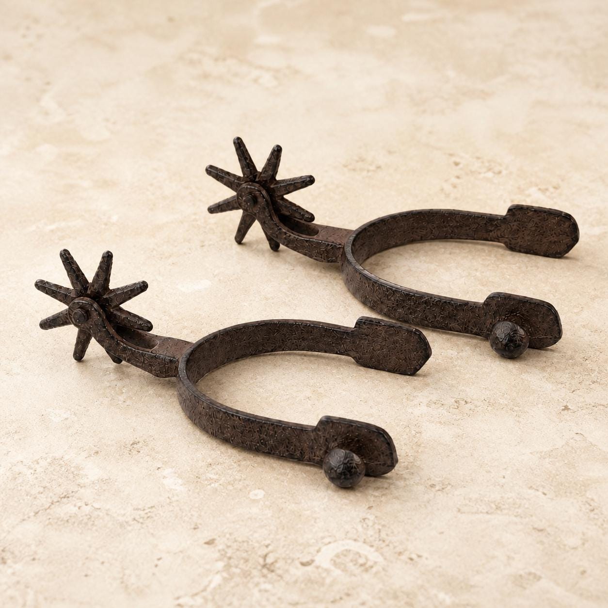 Cast Iron Western Spurs Pair, Rustic Cowboy Rodeo Decor, Decorative Shelf Sitters, Ranch Cabin Lodge Decor