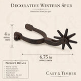 Cast Iron Western Spurs Pair, Rustic Cowboy Rodeo Decor, Decorative Shelf Sitters, Ranch Cabin Lodge Decor, image 2