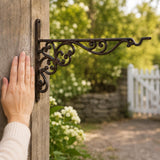 Ornate Cast Iron Plant Hanger, Rustic Wall Bracket for Hanging Baskets, Lanterns, Bird Feeders & Wind Chimes, image 3