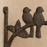 Rustic Lovebirds Plant Hanger, Cast Iron Hanging Basket Bracket, Bird Branch Wall Hook, Garden Planter Hanger, image 4