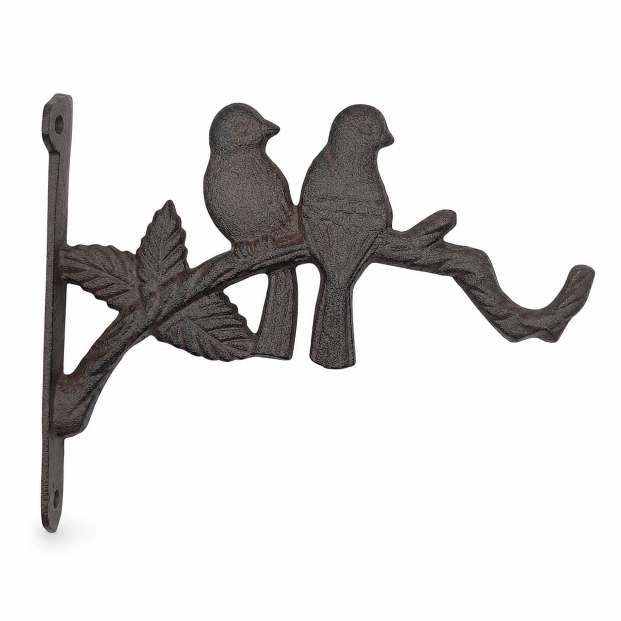 Rustic Lovebirds Plant Hanger, Cast Iron Hanging Basket Bracket, Bird Branch Wall Hook, Garden Planter Hanger, image 9