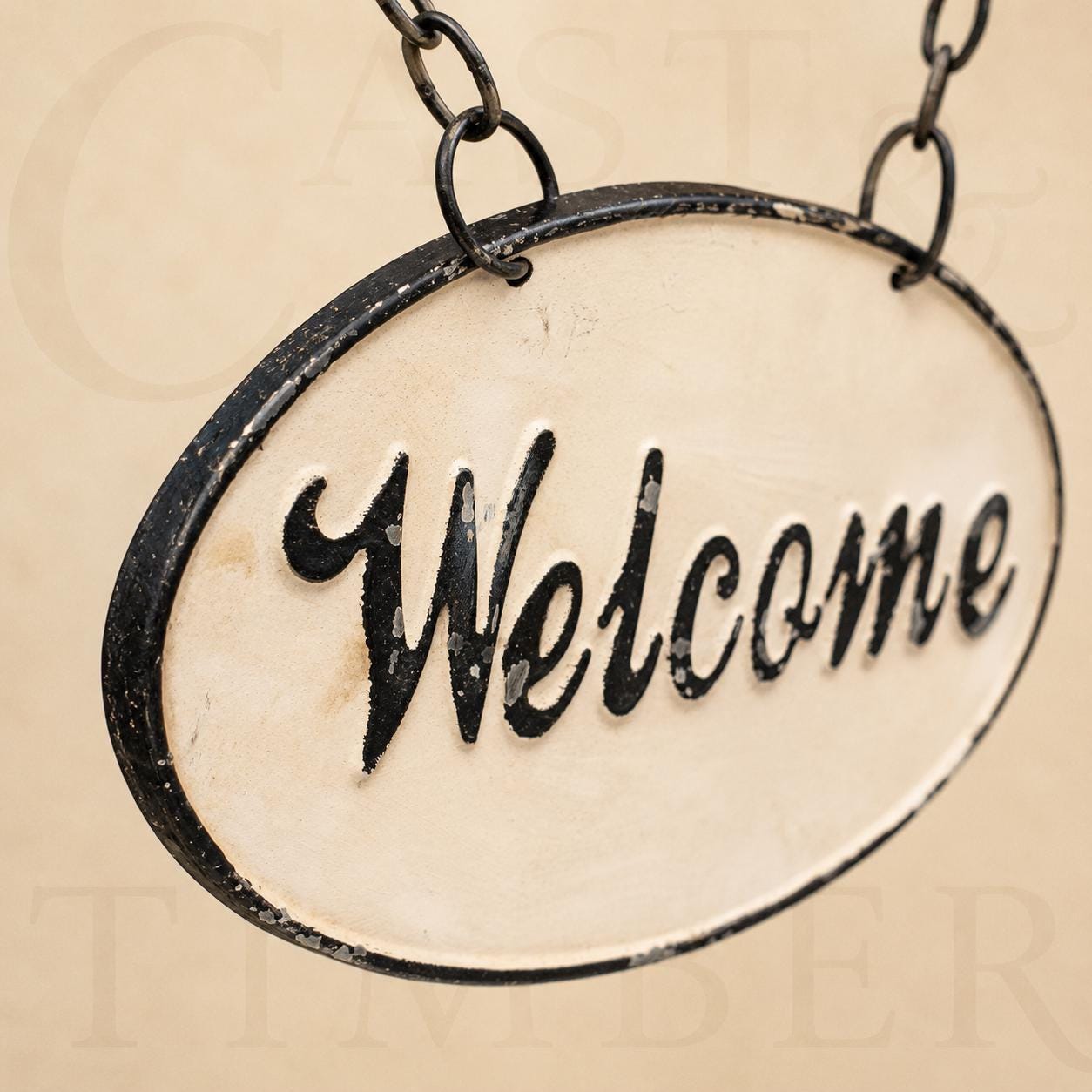Flying Pig Double-Sided Welcome Sign