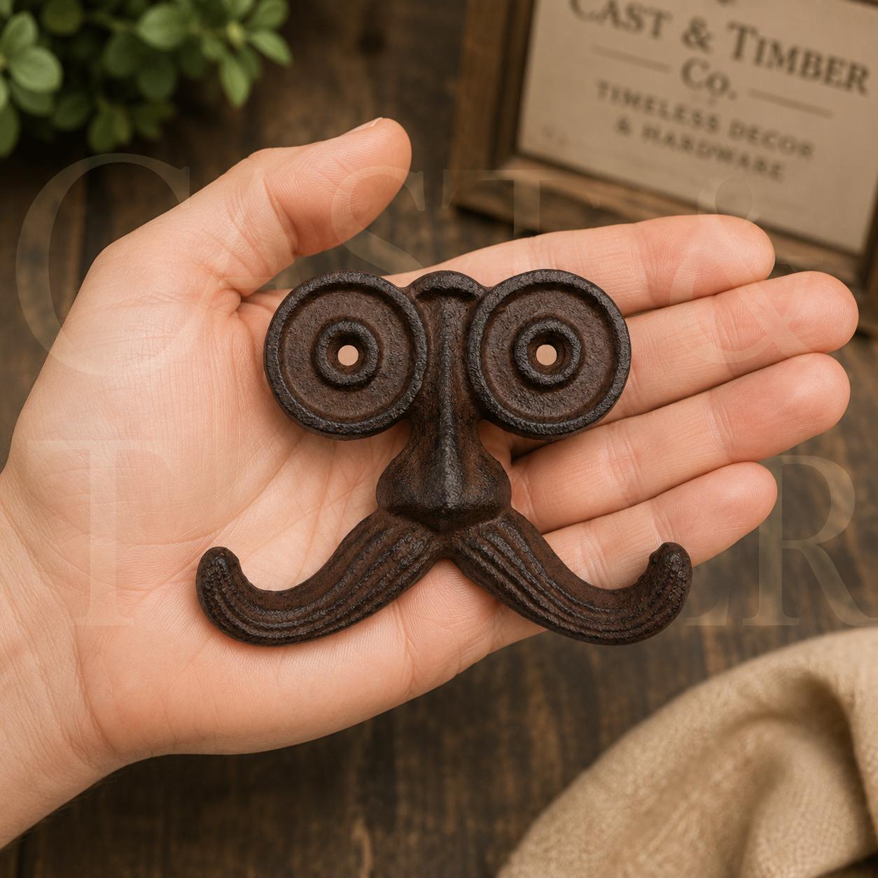 Cast Iron Mustache Double Wall Hook