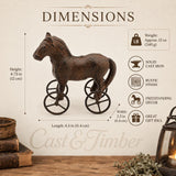 Cast Iron Horse on Wheels Figurine