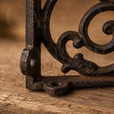 Victorian Vine Scroll Cast Iron Shelf Brackets