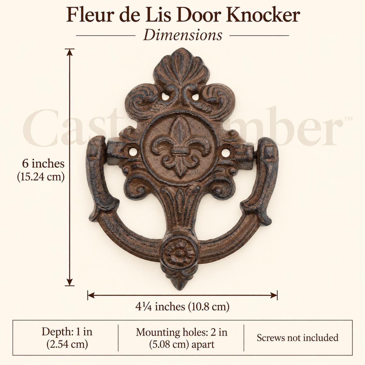 Fleur de Lis Cast Iron Door Knocker