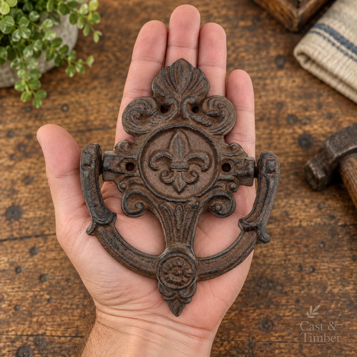 Fleur de Lis Cast Iron Door Knocker