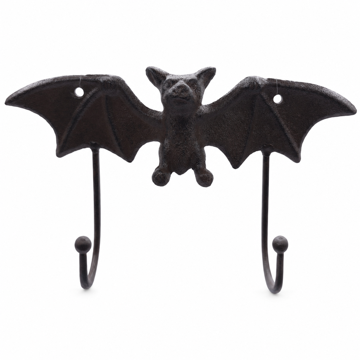 Cast Iron Bat Wall Rack With Two Hooks