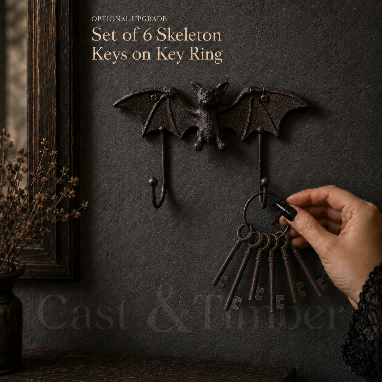 Cast Iron Bat Wall Rack With Two Hooks