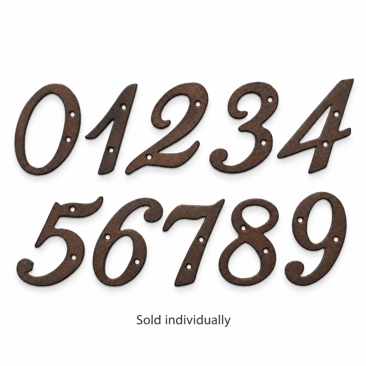 Italic Cast Iron House Numbers