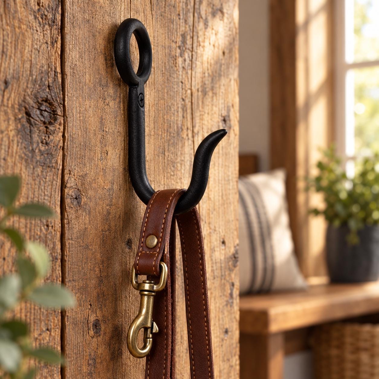 Matte Black Cast Iron Wall Hook