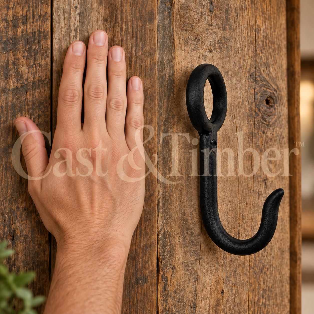 Matte Black Cast Iron Wall Hook