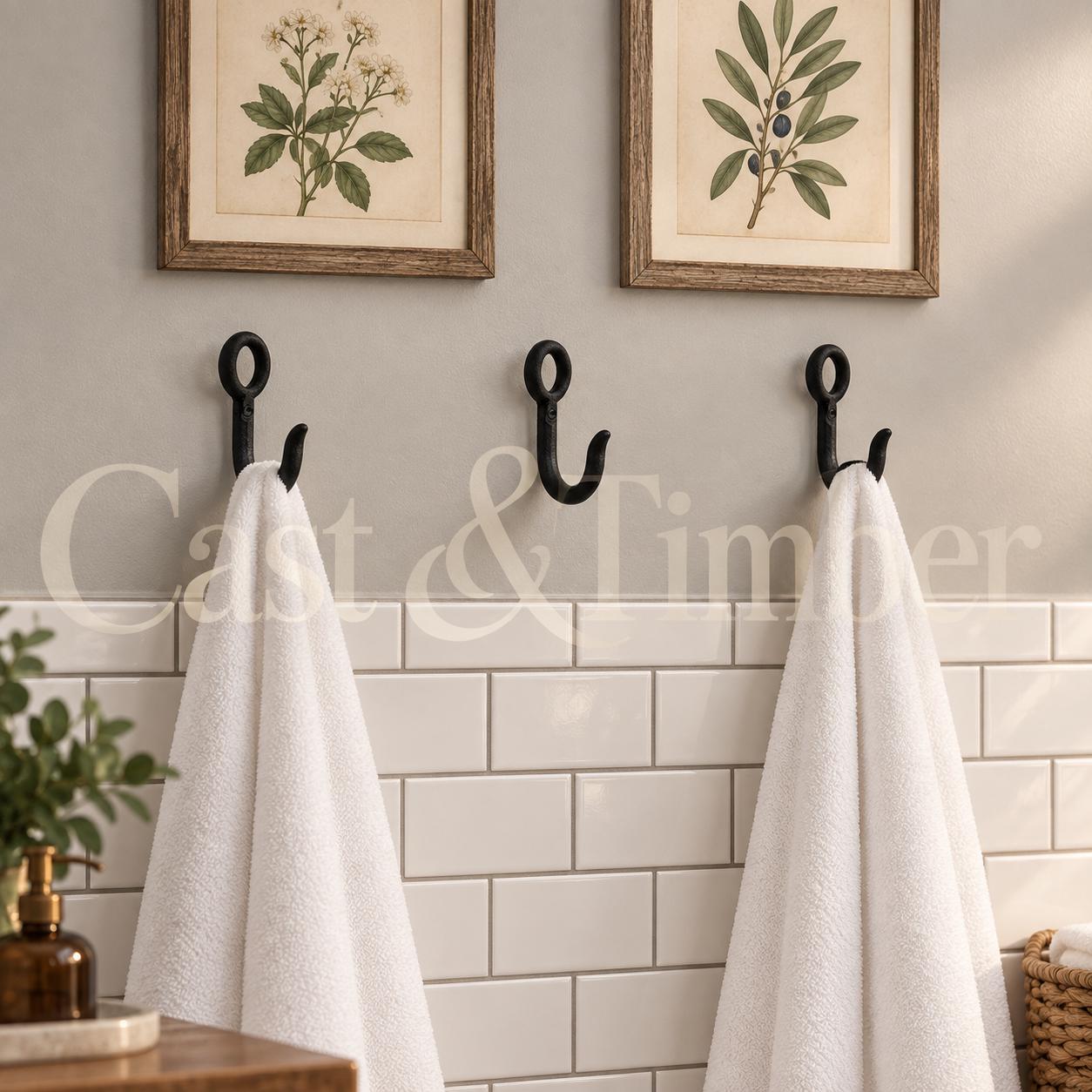 Matte Black Cast Iron Wall Hook