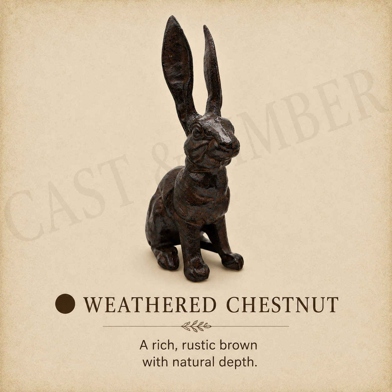Belgian Hare Cast Iron Rabbit Statue